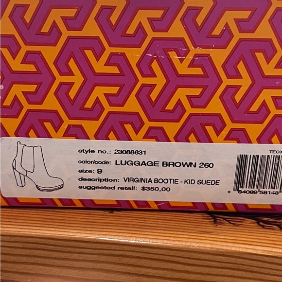 Tory Burch Virginia Patent Leather Croc Booties size 9 chocolate brown - Picture 12 of 12